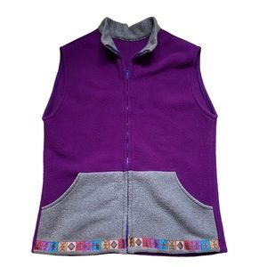 Purple and Gray Cozy Fleece Vest